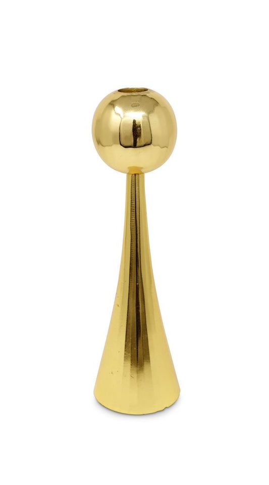 12" Gold Stainless Steel Tabletop Taper Candlestick HomeRoots