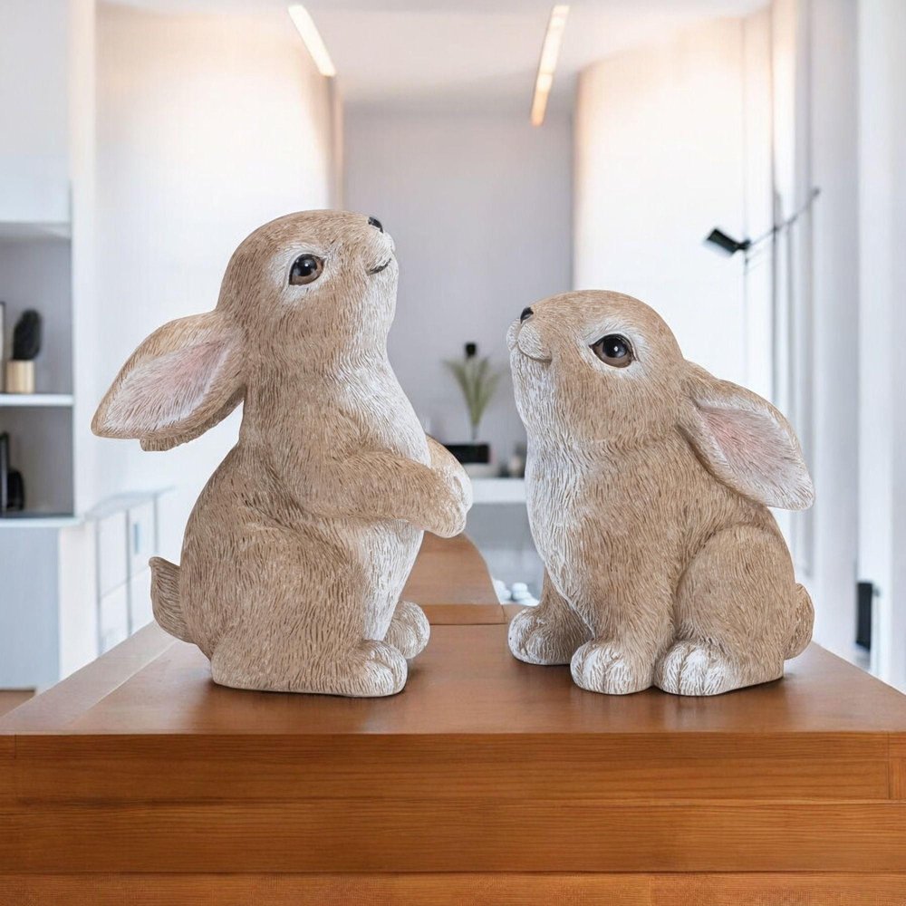 Set of Four Beige Polyresin Figurine Tabletop Sculpture HomeRoots