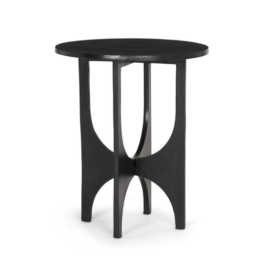 18" Black Iron and Metal Tray Table