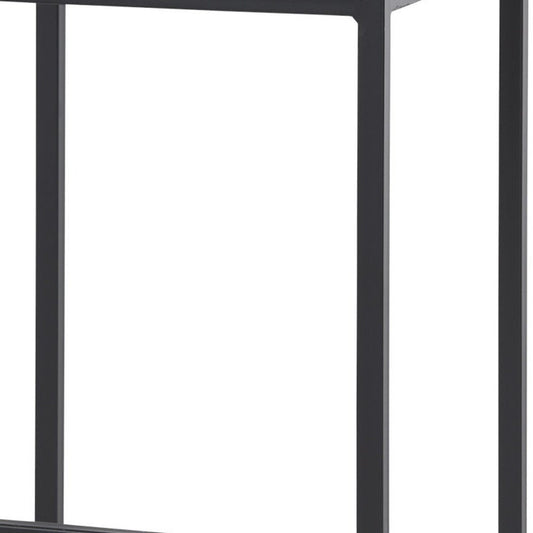 30" Gray And Black Fabric And Iron Backless Bar Height Bar Chair HomeRoots