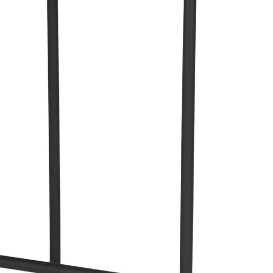 26" Natural And Black Solid Wood And Iron Backless Counter Height Bar Chair HomeRoots
