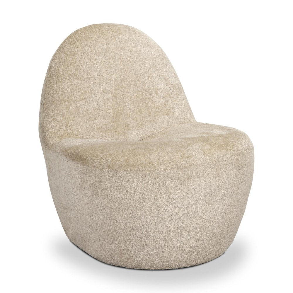 33" Beige Chenille Slipper Chair HomeRoots