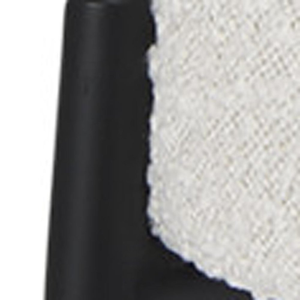 21" Cream and Black Boucle and Metal Lounge Chair HomeRoots