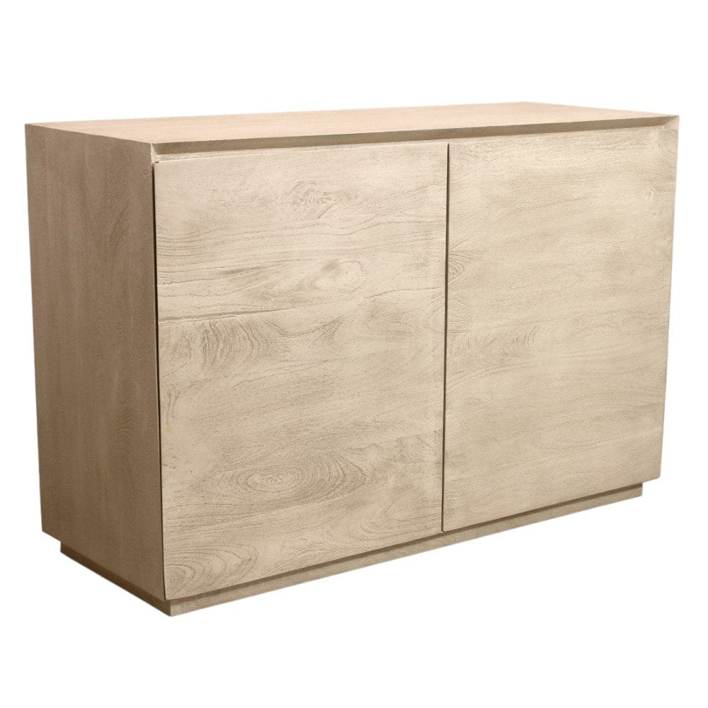 48" Natural Solid Wood Sideboard With Two Doors HomeRoots