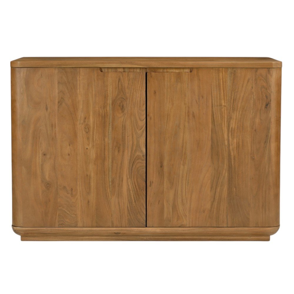 48" Tan Distressed Solid Wood Sideboard With Two Doors HomeRoots