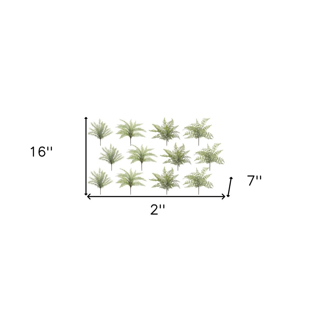 12 16" Green Artificial Fern Tree