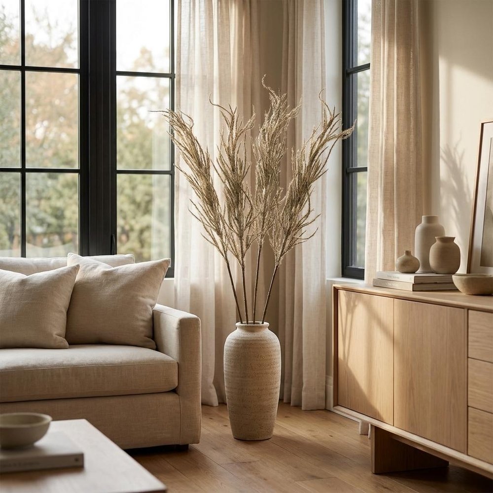 Set of Four 31" Brown Artificial Pampas Tree