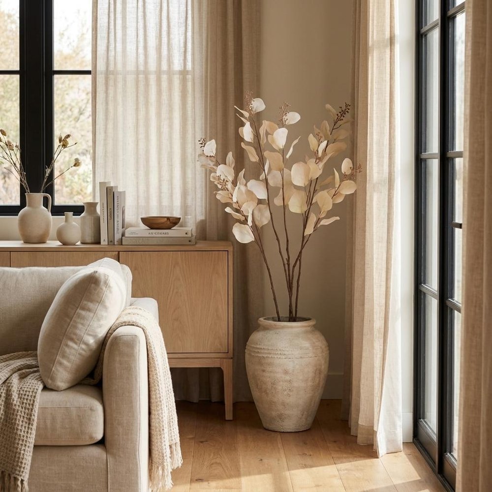 Set of Two 38" Beige Artificial