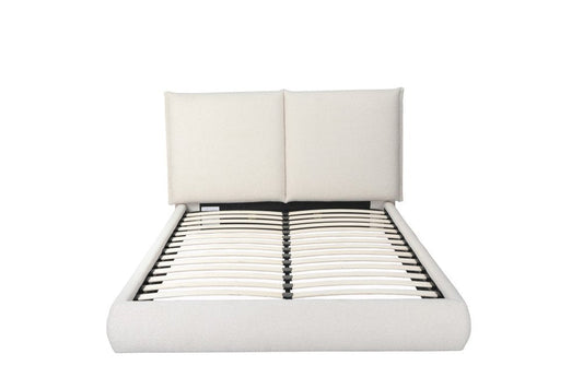 Beige Tufted Boucle Queen Bed Frame HomeRoots