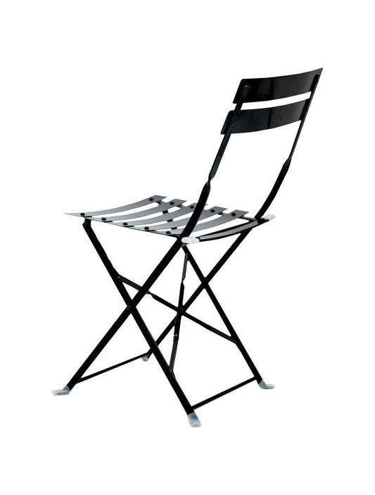Set of Two Black Aluminum Outdoor Folding Dining Chairs HomeRoots