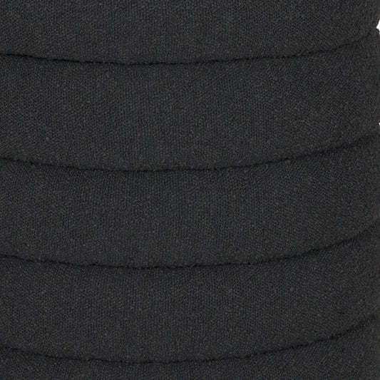 19" Black Boucle Round Ottoman With Storage HomeRoots