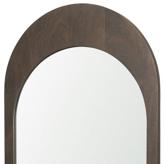 36" Brown Solid Wood Arch Framed Accent Mirror HomeRoots