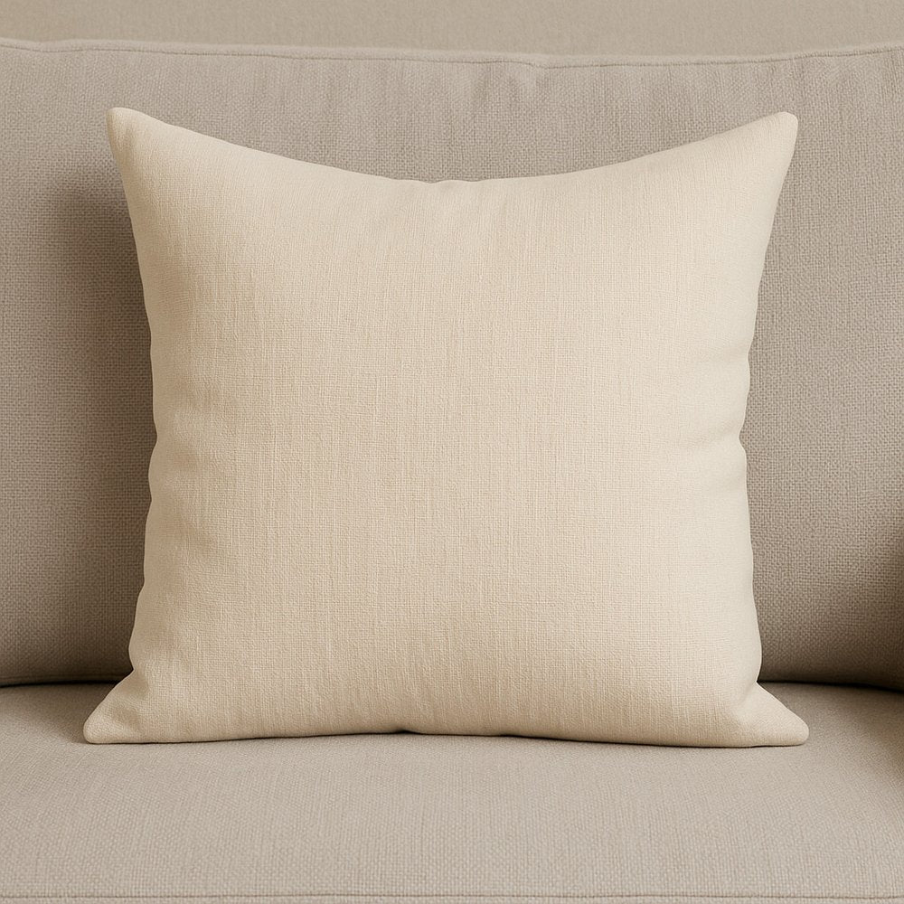 22" Cream Cotton Blend Throw Pillow Cover with Texture
