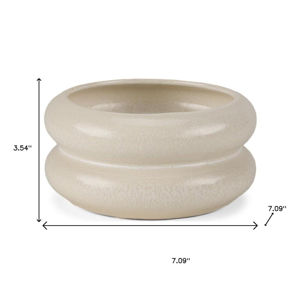 4" Cream Cylinder Ceramic Table Vase HomeRoots