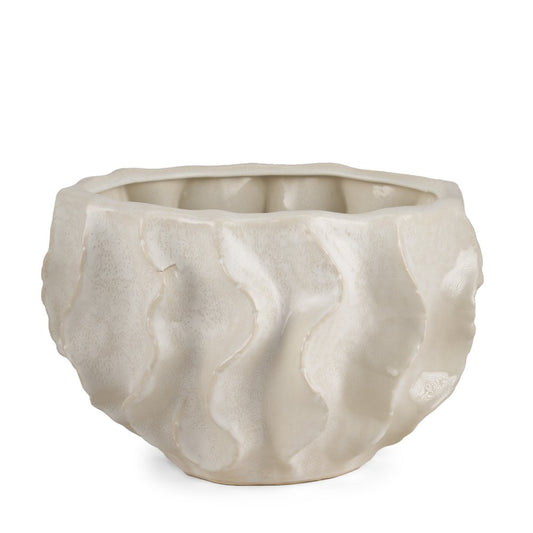9" Cream Sculptural Ceramic Table Vase HomeRoots
