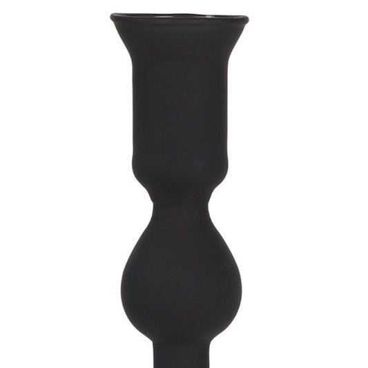 10" Black Glass Tabletop Taper Candlestick