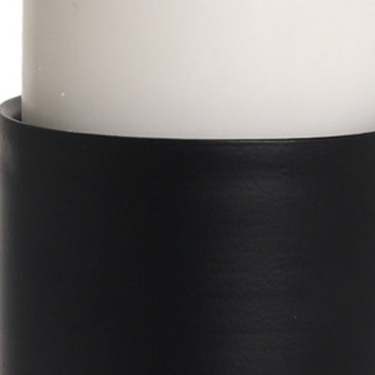 11" Black Metal Tabletop Pillar Candle Holder HomeRoots