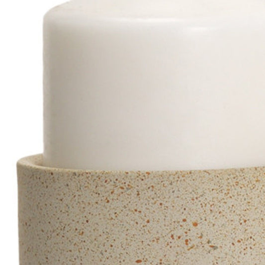13" Beige Metal Abstract Tabletop Candle Holder HomeRoots