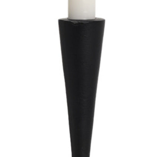 15" Black Metal Abstract Tabletop Candle Holder HomeRoots