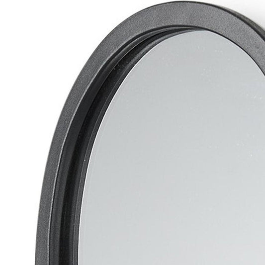 19" Black And Clear Glass Bottle Metal And Mirrored Glass Oval Wall Vase HomeRoots
