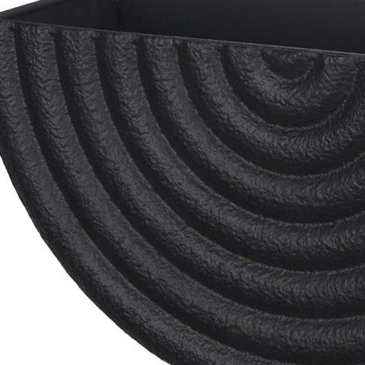 Set of Two Black Metal Geometric Half Moon Wall Planters HomeRoots