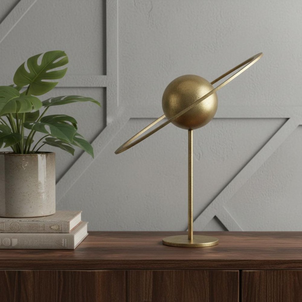 16" Gold Iron Solar System Tabletop Sculpture HomeRoots