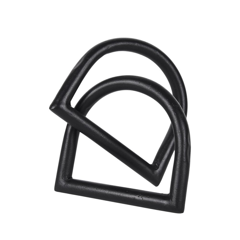 6" Black Iron Modern Abstract Tabletop Sculpture HomeRoots