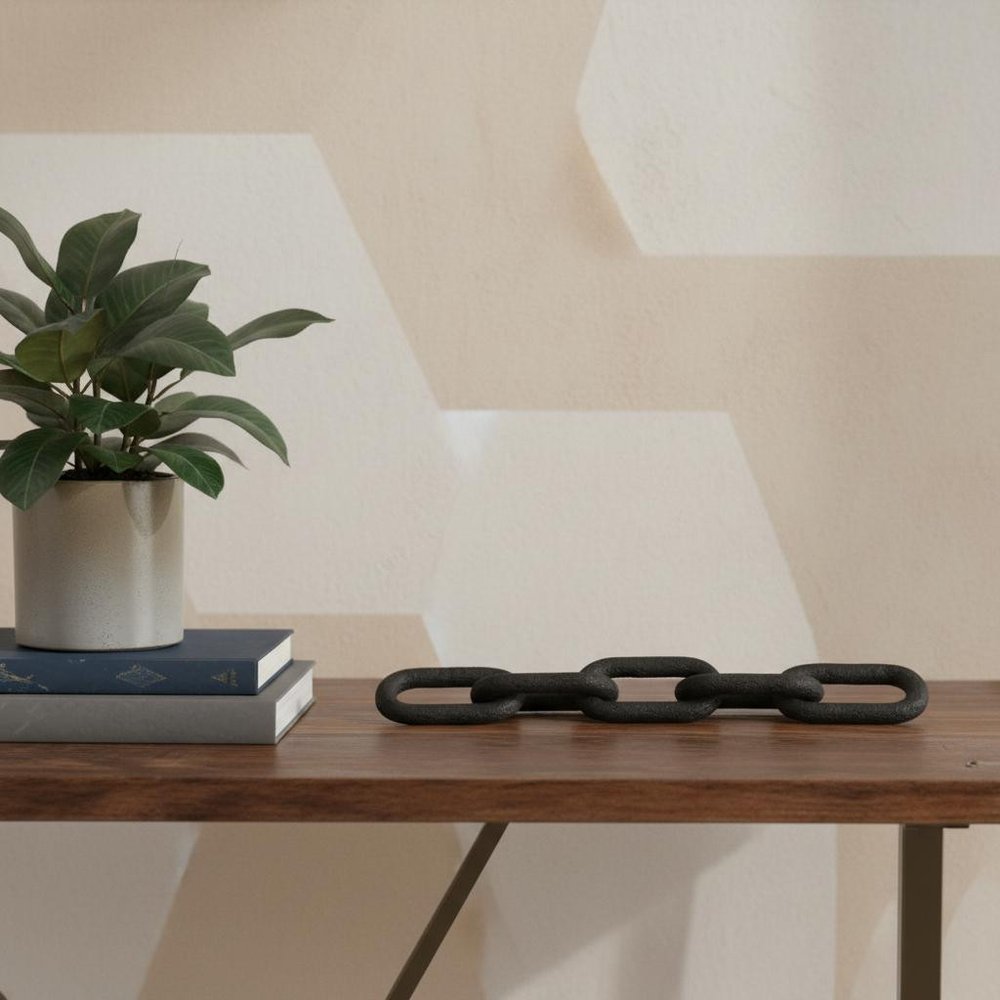 5" Black Solid Wood Tabletop Sculpture HomeRoots