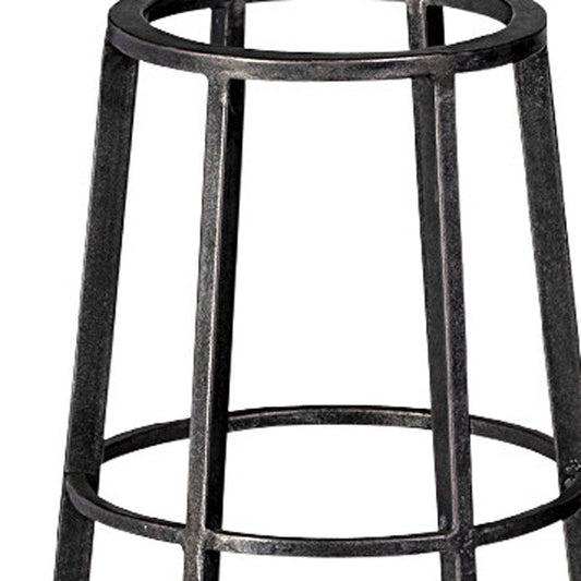 30" Black Distressed Geometric Metal And Glass Lantern Candle Holder HomeRoots