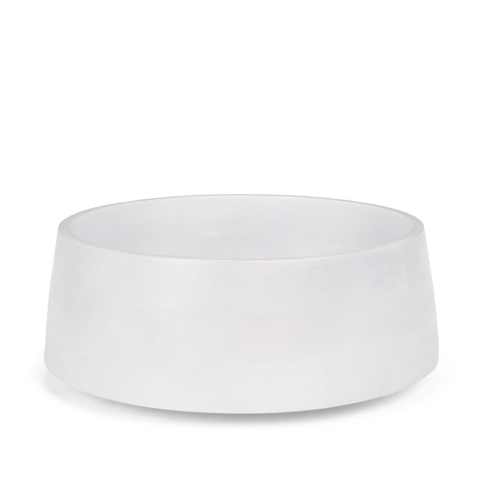 14" White Wood Round Centerpiece Bowl HomeRoots