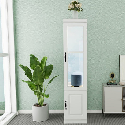 71" White Wood Mirrored Two Door Combo Dresser HomeRoots