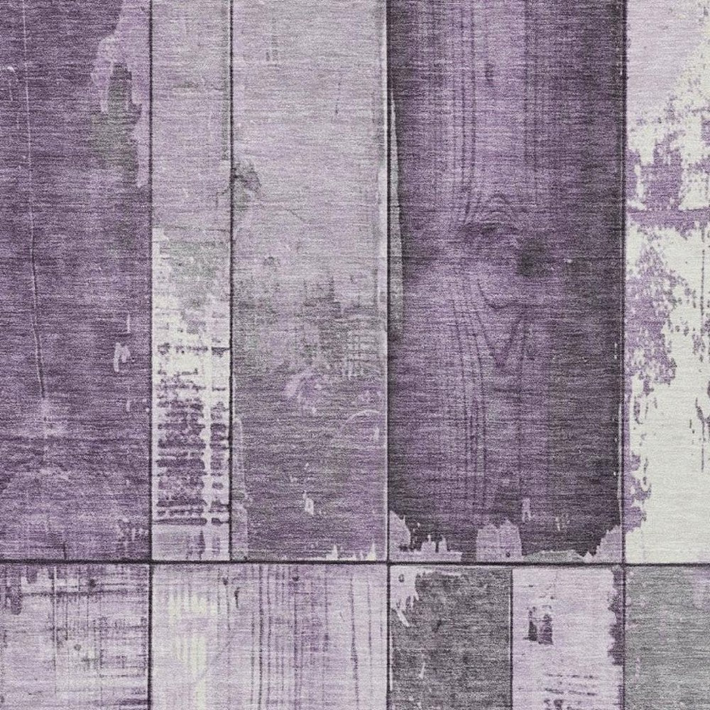 3' X 5' Purple And Gray Geometric Washable Indoor Outdoor Area Rug HomeRoots