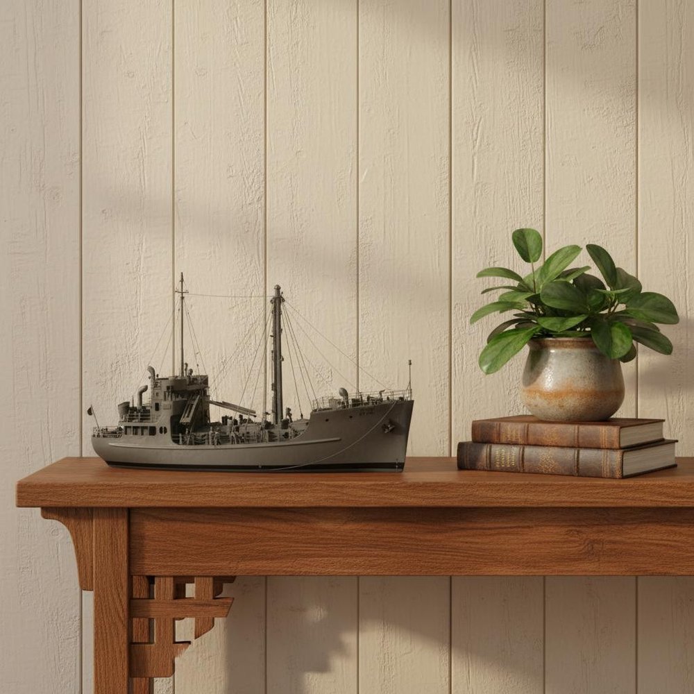 10" Unfinished Wood Hand Painted Model Boat HomeRoots