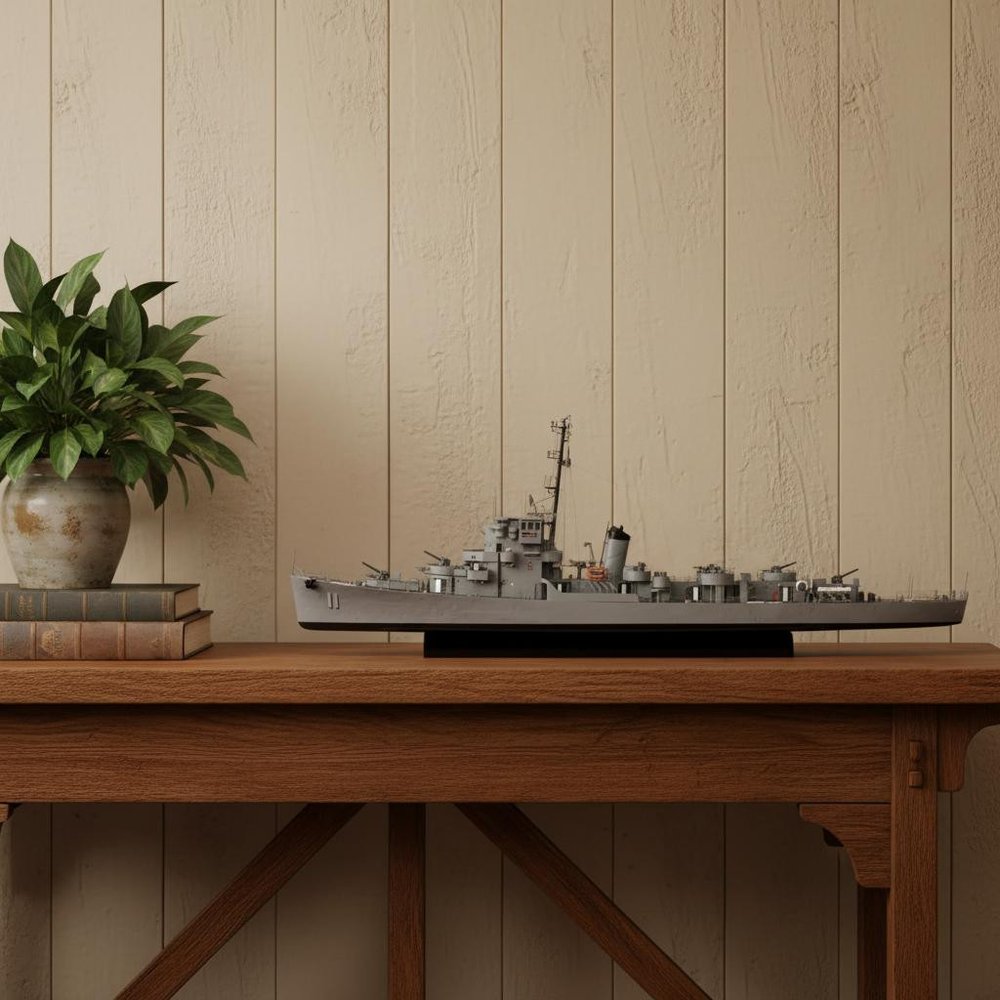 10" Unfinished Wood Hand Painted Model Boat HomeRoots