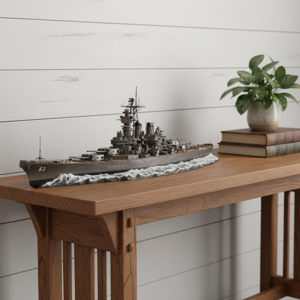 10" Unfinished Wood Hand Painted Model Boat HomeRoots