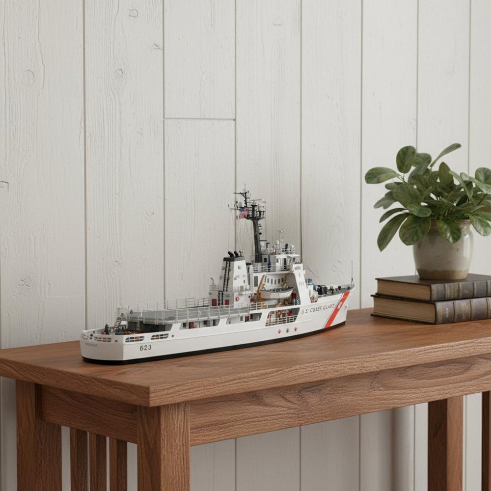 10" Unfinished Wood Hand Painted Model Boat HomeRoots