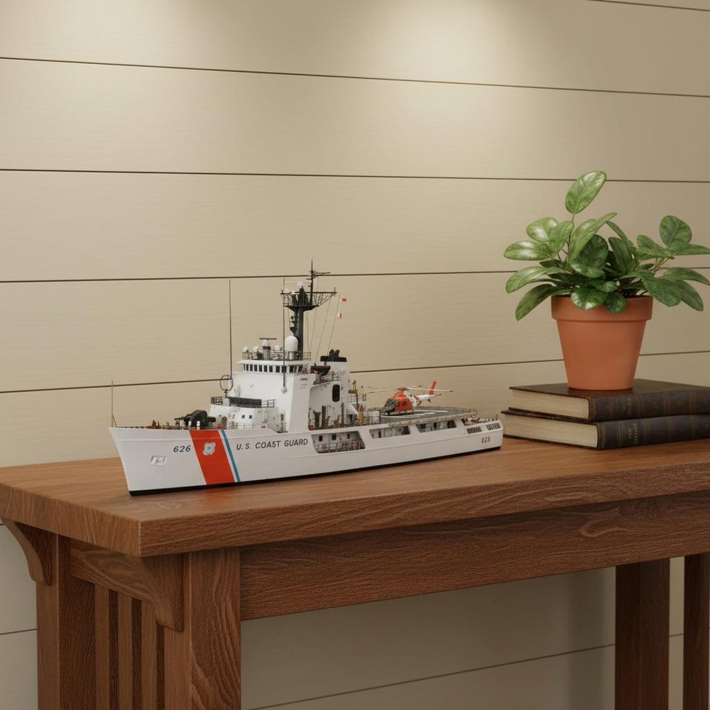 10" Unfinished Wood Hand Painted Model Boat HomeRoots