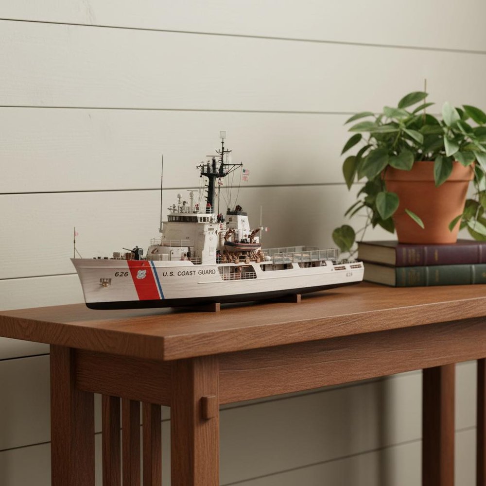 10" Unfinished Wood Hand Painted Model Boat HomeRoots