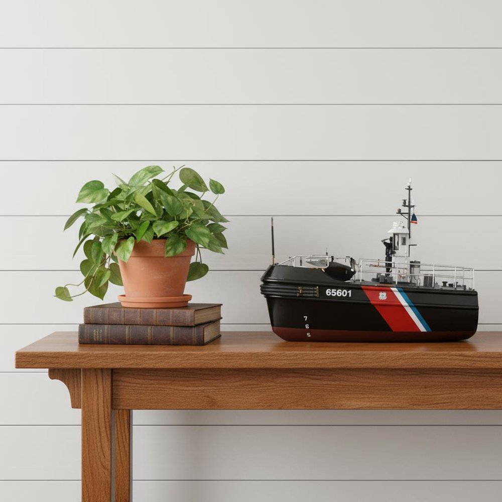 10" Unfinished Wood Hand Painted Model Boat HomeRoots