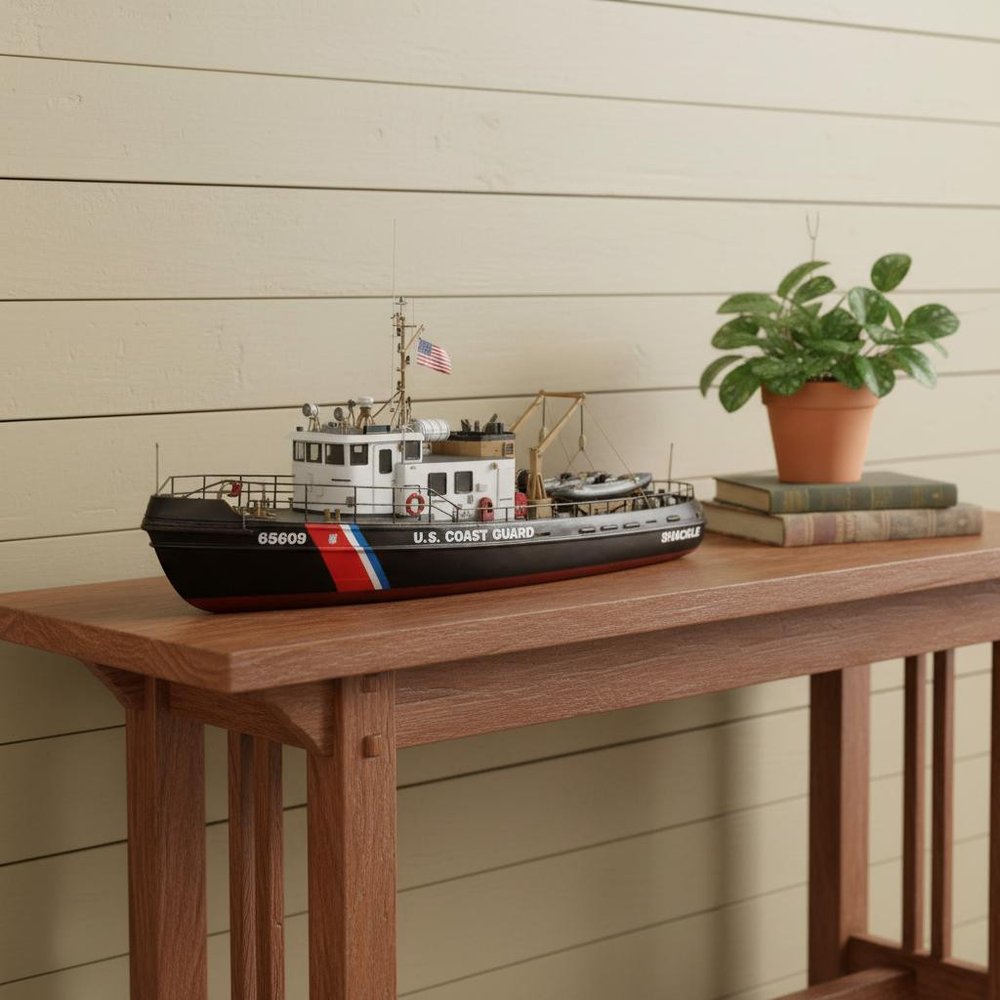 10" Unfinished Wood Hand Painted Model Boat HomeRoots
