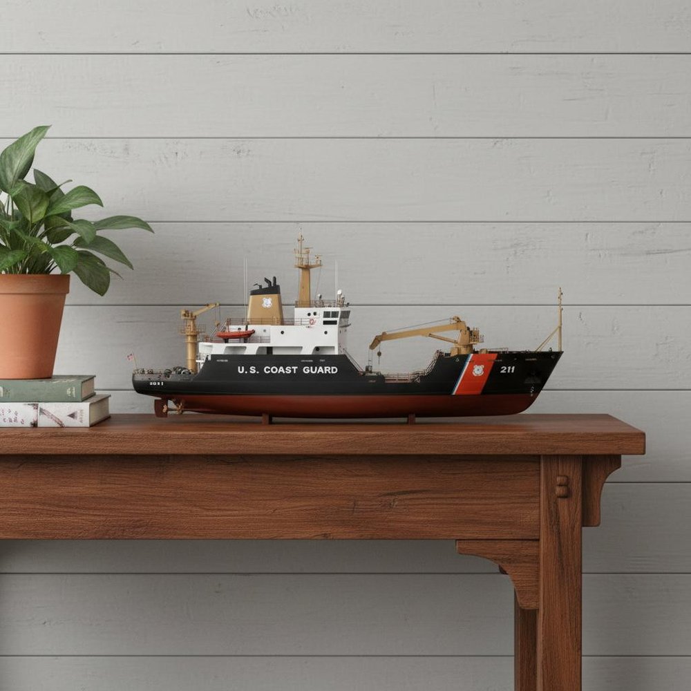 10" Unfinished Wood Hand Painted Model Boat HomeRoots