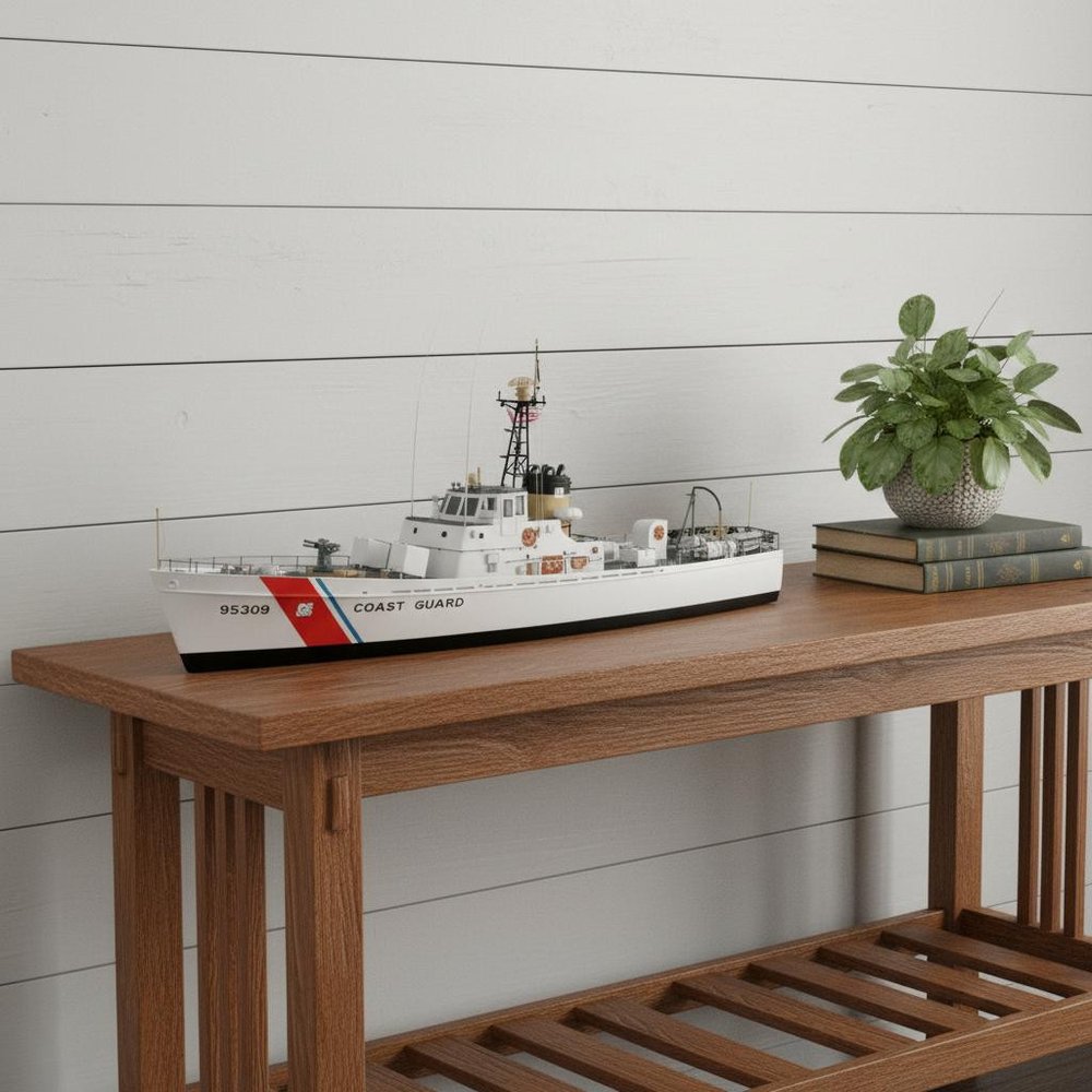 10" Unfinished Wood Hand Painted Model Boat HomeRoots