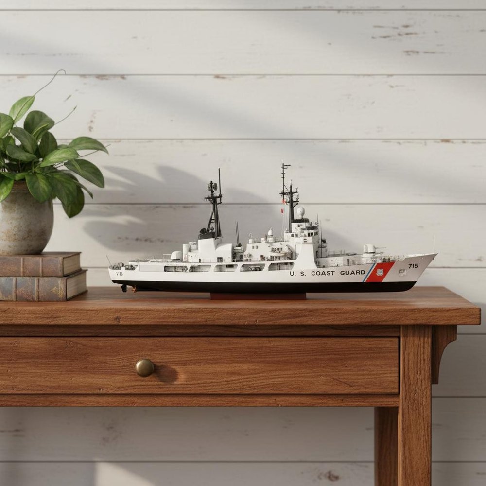 10" Unfinished Wood Hand Painted Model Boat HomeRoots