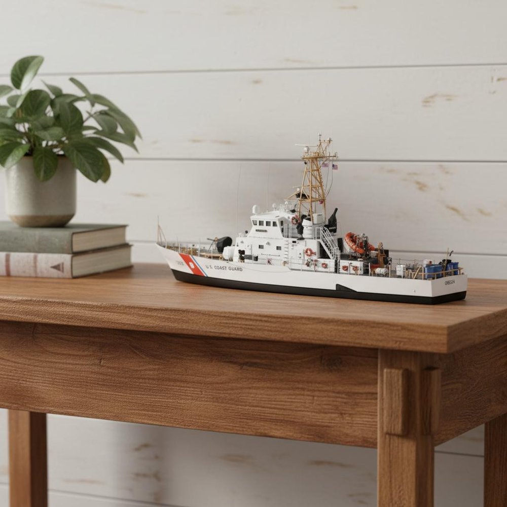 10" Unfinished Wood Hand Painted Model Boat HomeRoots