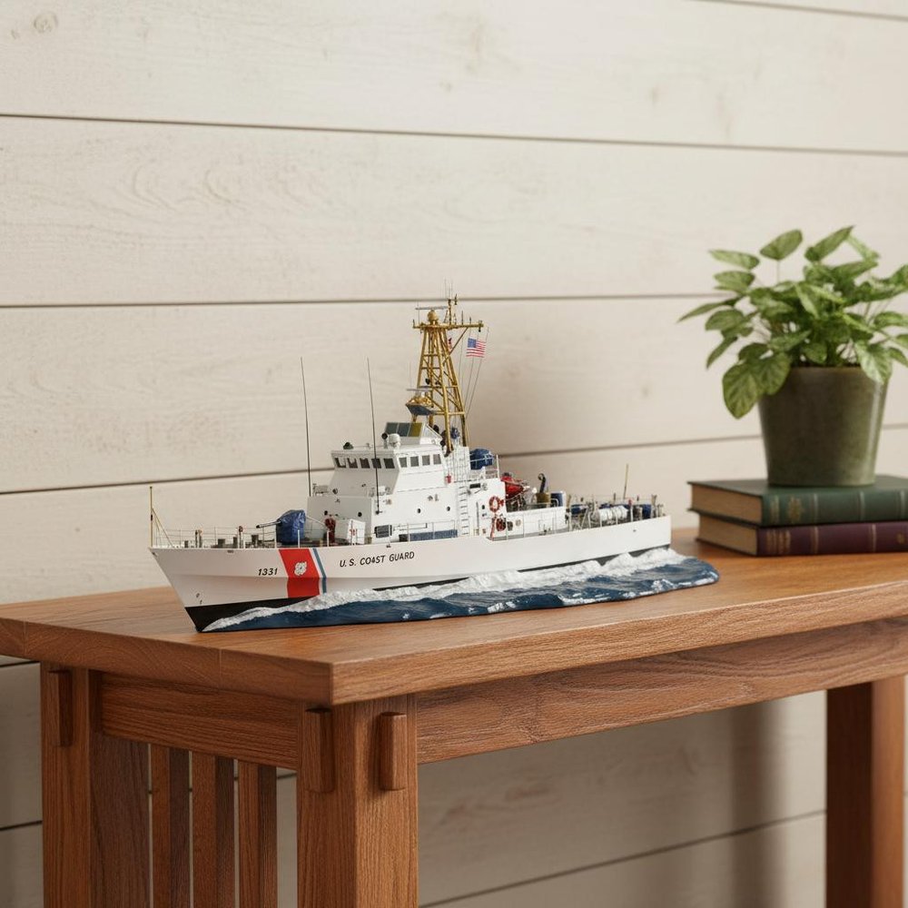 10" Unfinished Wood Hand Painted Model Boat HomeRoots