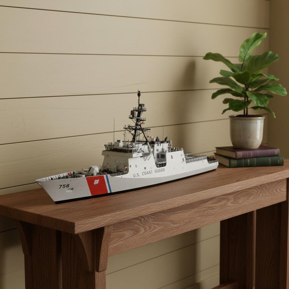 10" Unfinished Wood Hand Painted Model Boat HomeRoots