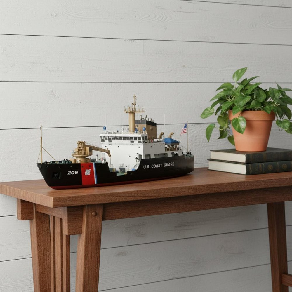 10" Unfinished Wood Hand Painted Model Boat HomeRoots