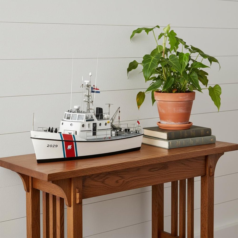 10" Unfinished Wood Hand Painted Model Boat HomeRoots