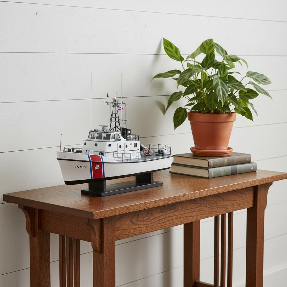 10" Unfinished Wood Hand Painted Model Boat HomeRoots