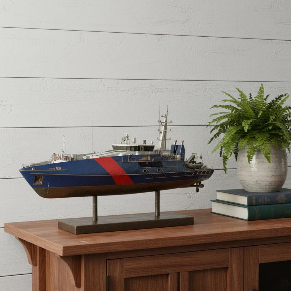 10" Unfinished Wood Hand Painted Model Boat HomeRoots